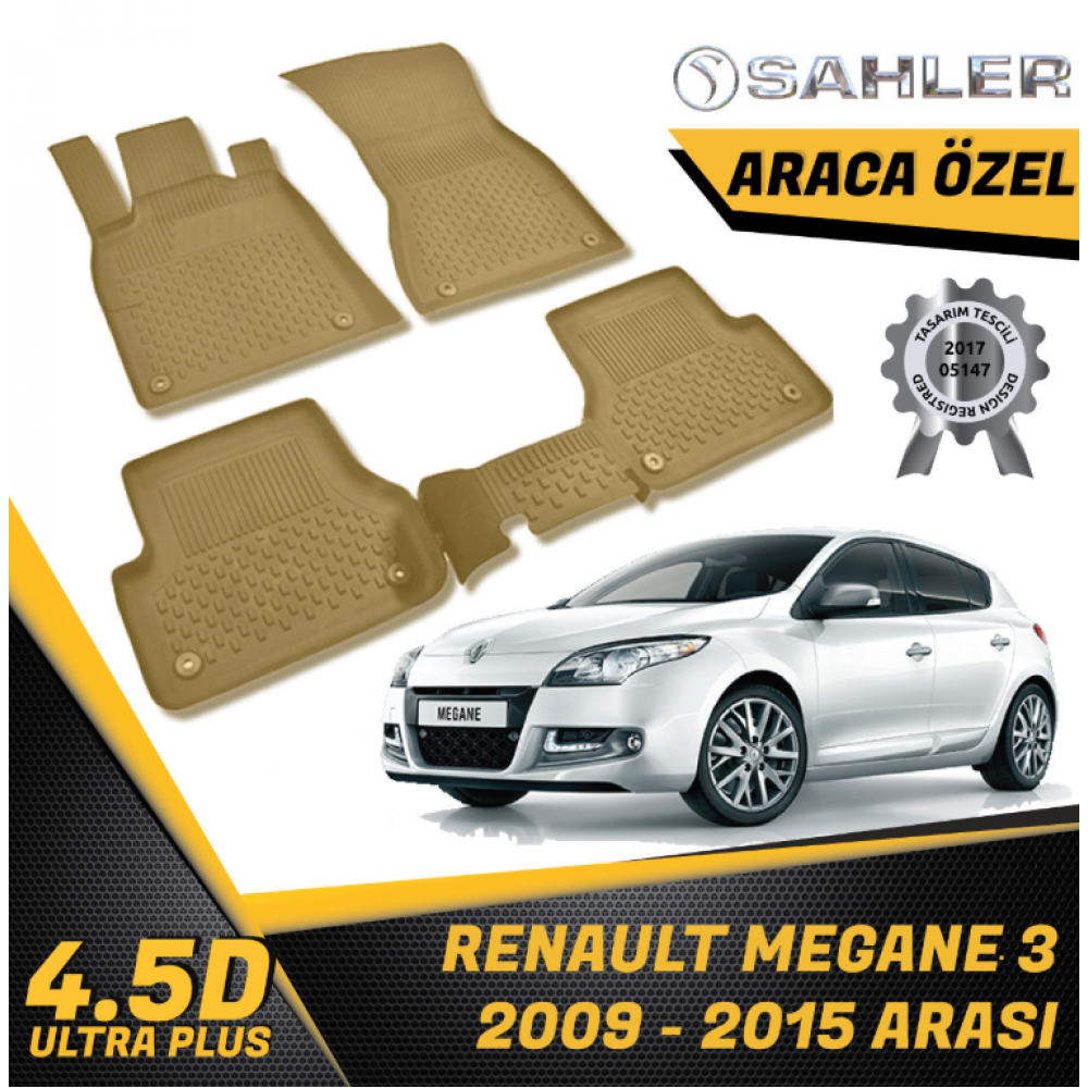 Renault Megane 3 Havuzlu Paspas Bej 4,5D Sahler 2009-2015 Arası