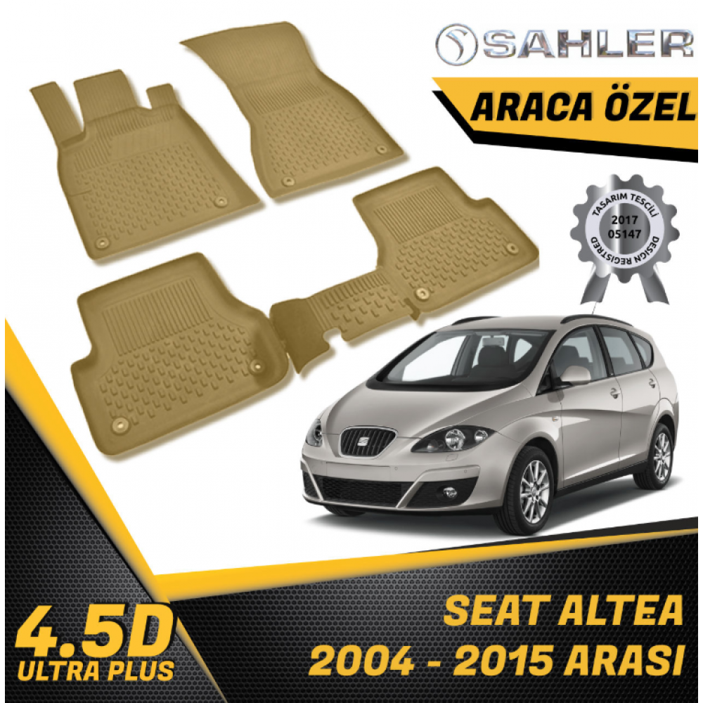 Seat Altea Havuzlu Paspas Bej 4,5D Sahler 2004-2015 Arası