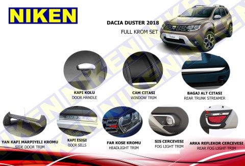 Dacia Duster Full Krom Seti Komple Nikelaj Kaplama 2018-2019-2020