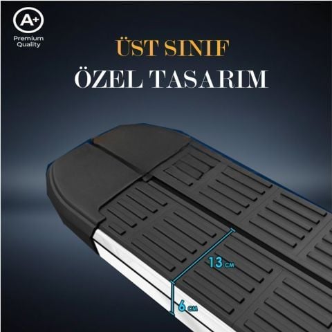 Opel Vivaro Uzun S-Line Premium Krom Yan Basamak 2015-2018