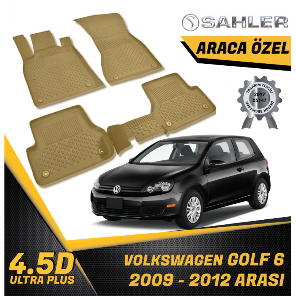 Volkswagen Golf 6 Havuzlu Paspas Bej 4,5D Sahler 2009-2012 Arası