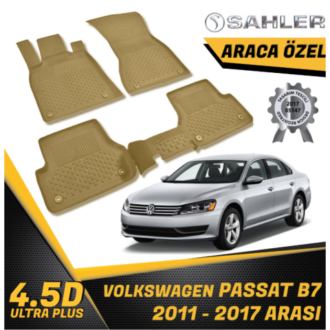 Volkswagen Passat B7 Havuzlu Paspas Bej 4,5D Sahler 2001-2017 Arası