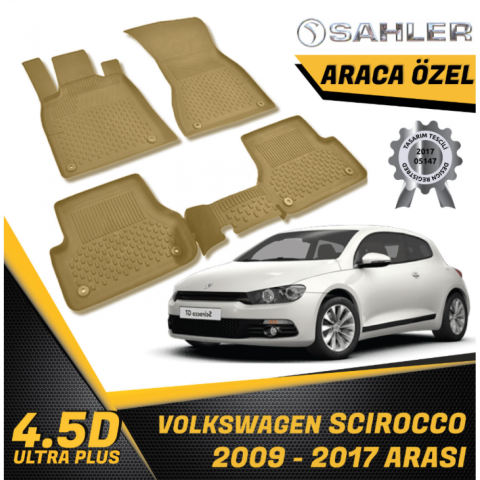 Volkswagen Scirocco Havuzlu Paspas Bej 4,5D Sahler 2009-2017 Aras