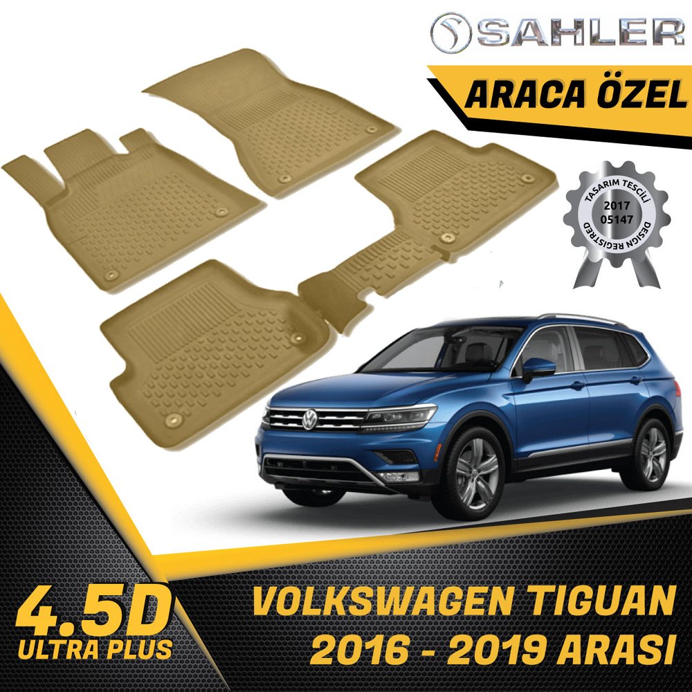 Volkswagen Tiguan Havuzlu Paspas Bej 4,5D Sahler 2016-2019 Arası