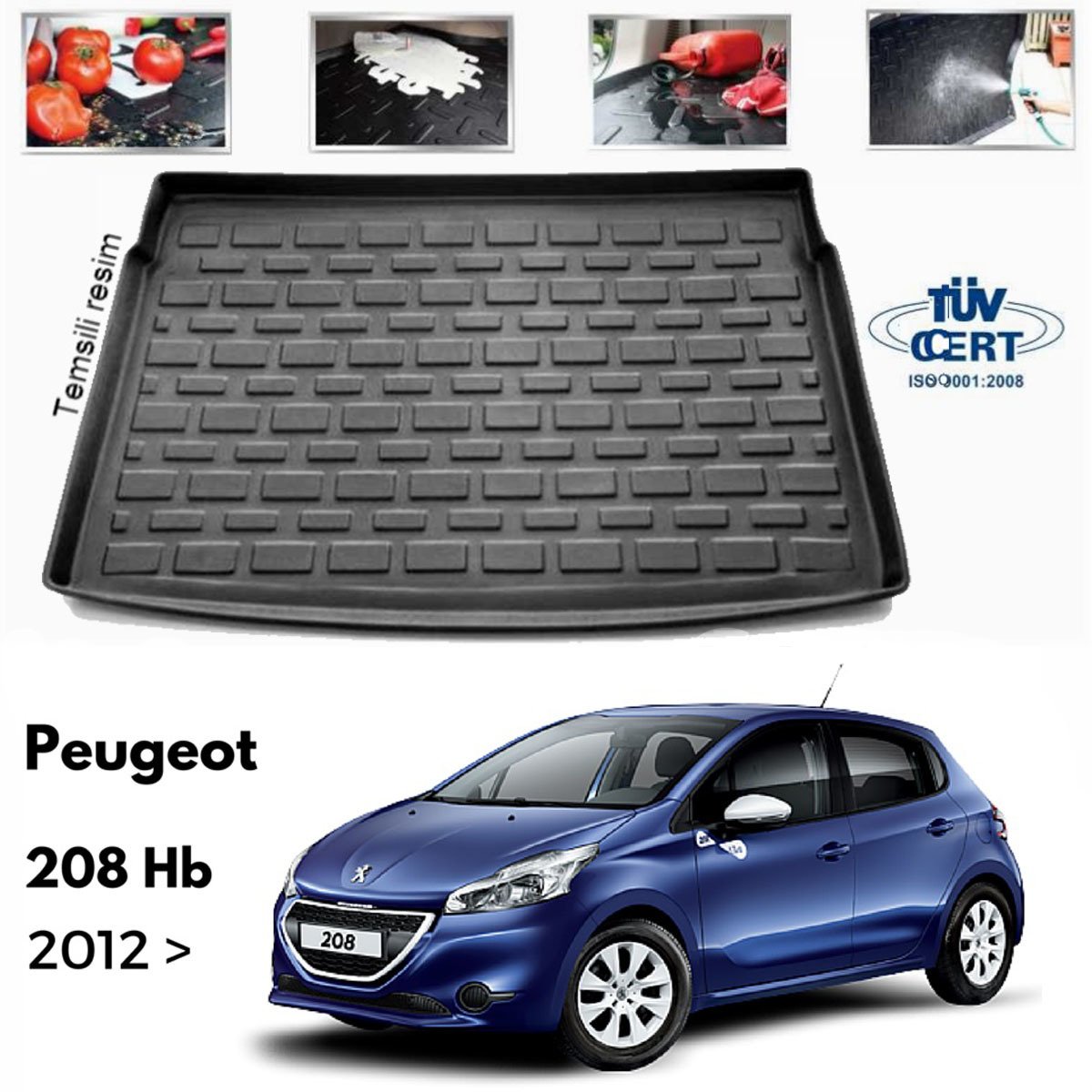 Peugeot 208 Bagaj Havuzu Paspası