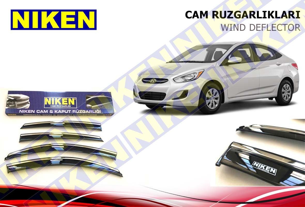 Hyundai Accent Blue Kromlu Cam Rüzgarlığı Niken