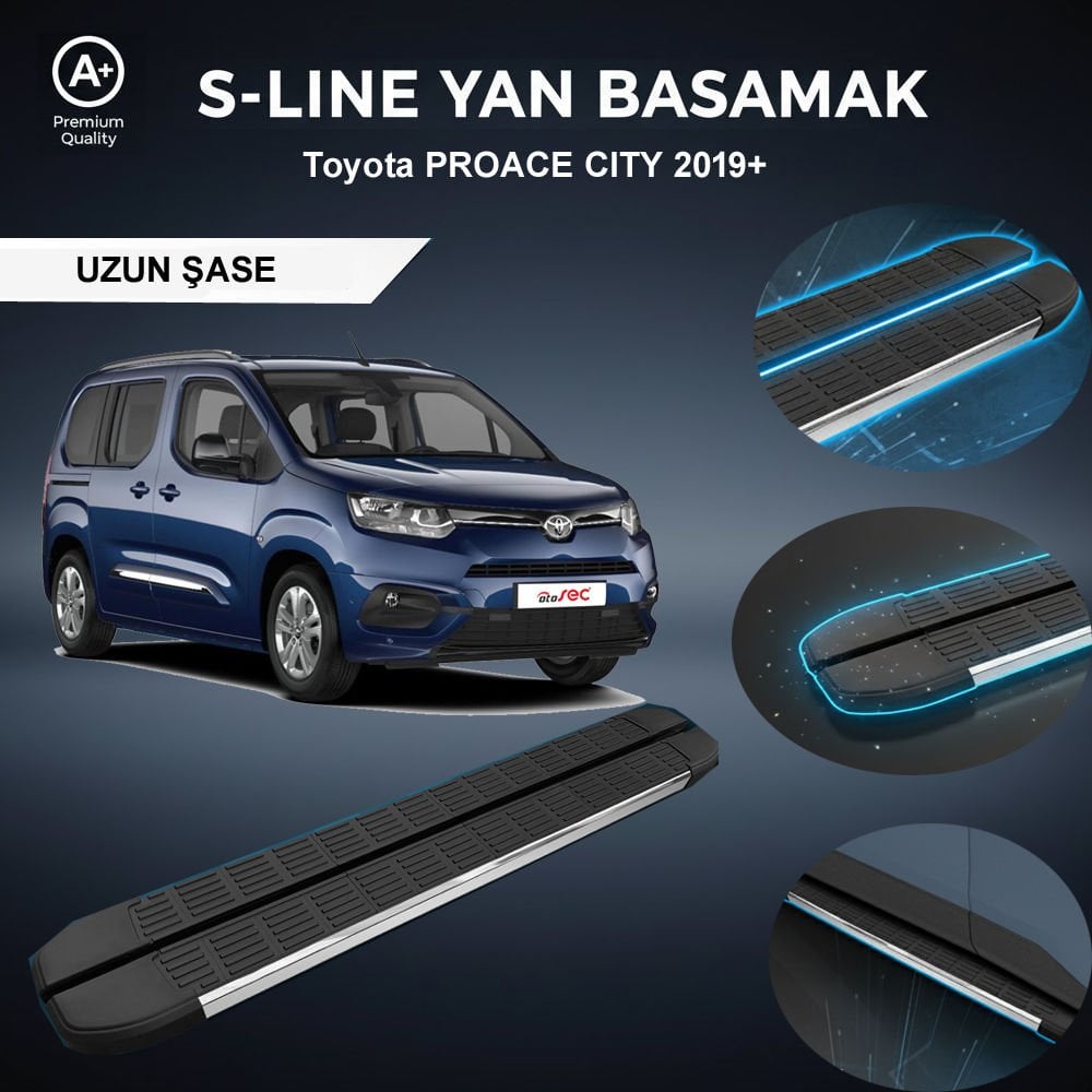 Toyota Proace City Uzun S-Line Premium Krom Yan Basamak 2019 Sonrası