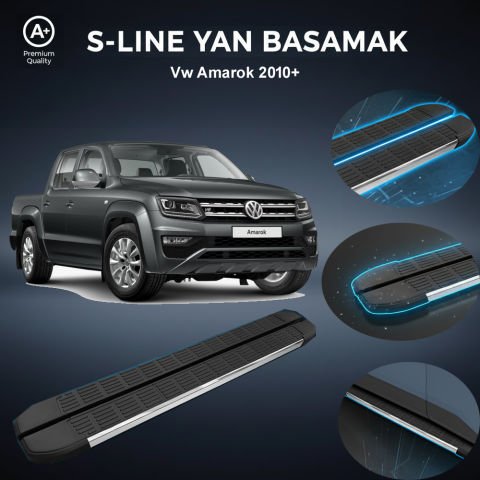 VW Amarok S-Line Premium Krom Yan Basamak 2017 Sonrası