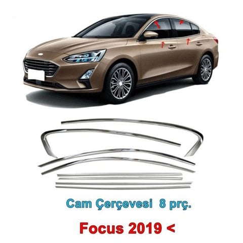 Ford Focus 5 Cam Çıtası Kromu Nikelaj Komple 2019 Sonrası