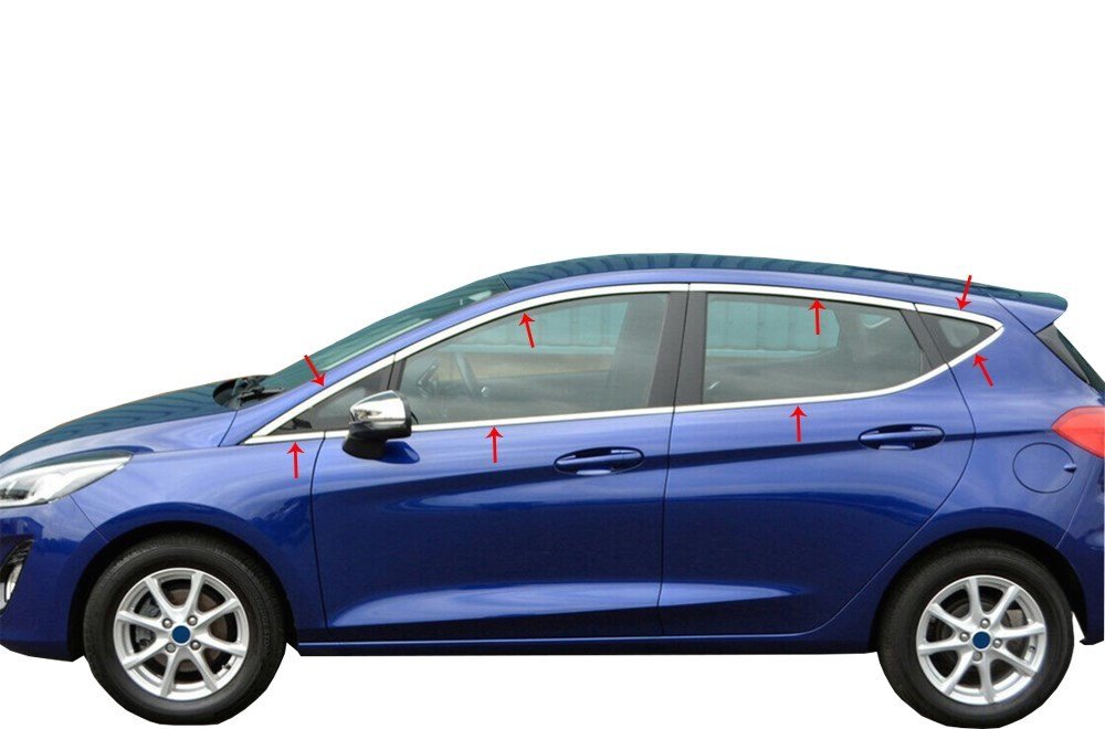 Ford Fiesta Cam Çıtası Kromu Nikelaj Komple 2018 Sonrası