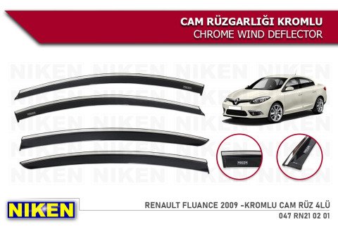 Renault Fluence Kromlu Cam Rüzgarlığı Niken