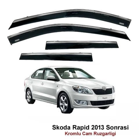 Skoda Rapid Sedan Kromlu Cam Rüzgarlığı Niken 2013 Sonrası