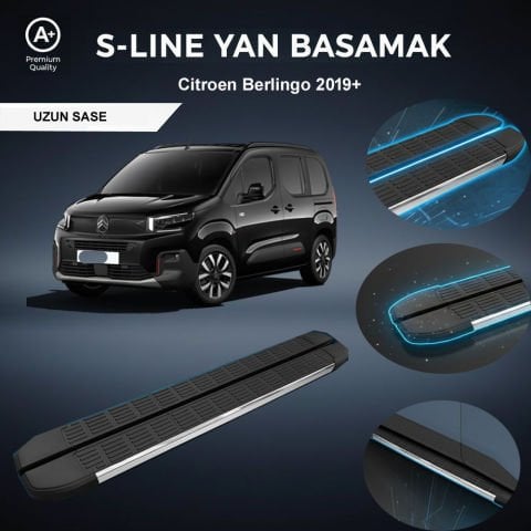 Citroen Berlingo Kısa S-Line Premium Krom Yan Basamak   2019 Sonrası