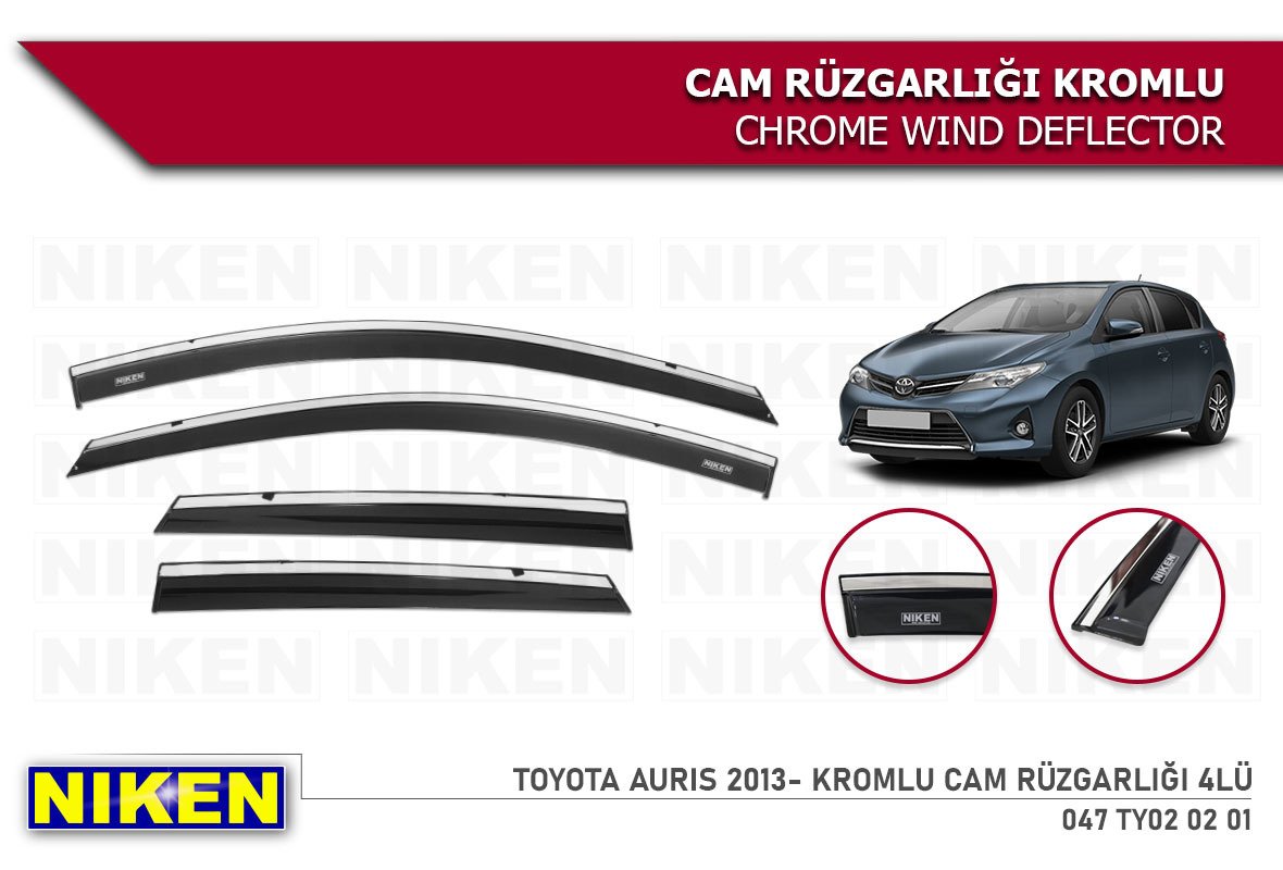Toyota Auris Kromlu Cam Rüzgarlığı Niken 2013 Sonrası