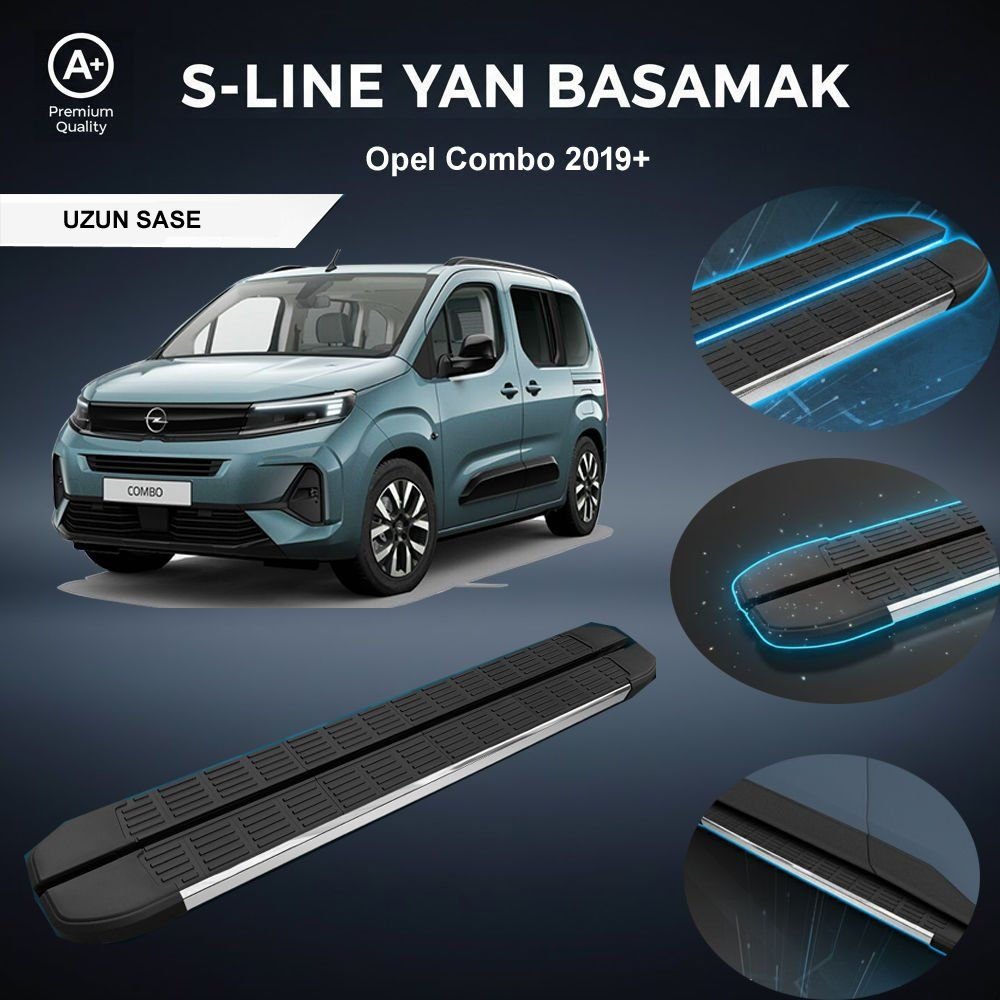 Opel Combo E Uzun S-Line Premium Krom Yan Basamak 2019 Sonrası