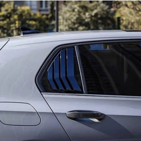 Volkswagen Golf 8 Kelebek Cam Kaplama Vizörü Parlak Siyah