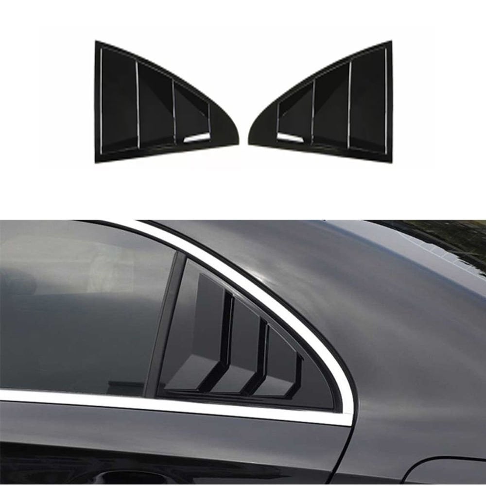 Mercedes W205 2015-2021 Kelebek Cam Kaplama Vizörü Parlak Siyah