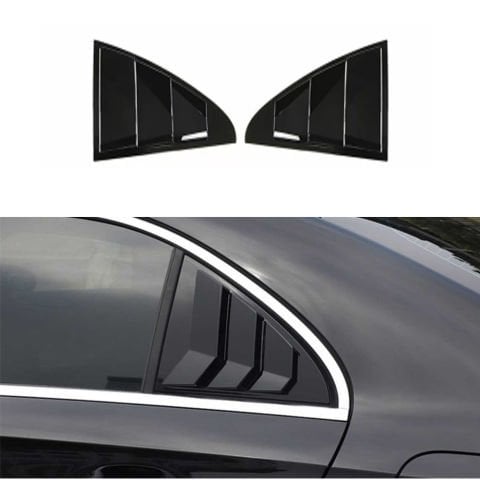 Mercedes W205 2015-2021 Kelebek Cam Kaplama Vizörü Parlak Siyah