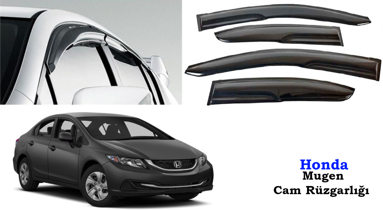 Honda Civic Mugen Cam Kenar Rüzgarlığı 2012-2016 Fb7