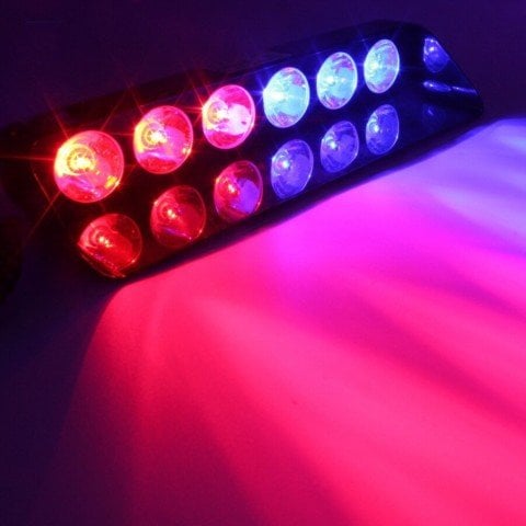 Araç içi Vantuzlu Cama Çakar Kırmızı Mavi 6 Led 12 Farklı Mod
