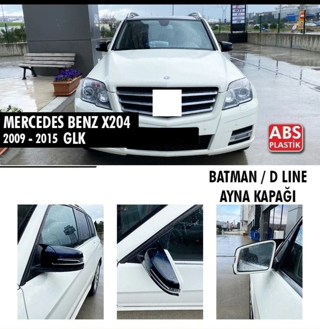 Mercedes X204 GLK Yarasa Ayna Kapağı Batman Parlak Siyah Piano Black