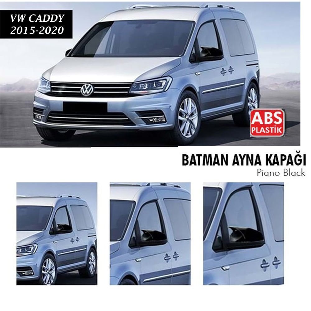 Vw Caddy Yarasa Ayna Kapağı Batman Parlak Siyah Piano Black