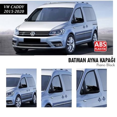Vw Caddy Yarasa Ayna Kapağı Batman Parlak Siyah Piano Black