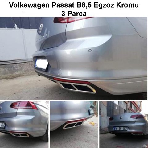 Volkswagen Passat B8.5 Krom Egzoz Görünümü Difüzör Çıtası 2019 Sonrası
