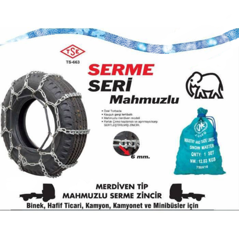 Serme Kar Patinaj Zinciri Mahmuzlu 235x75xR17,5