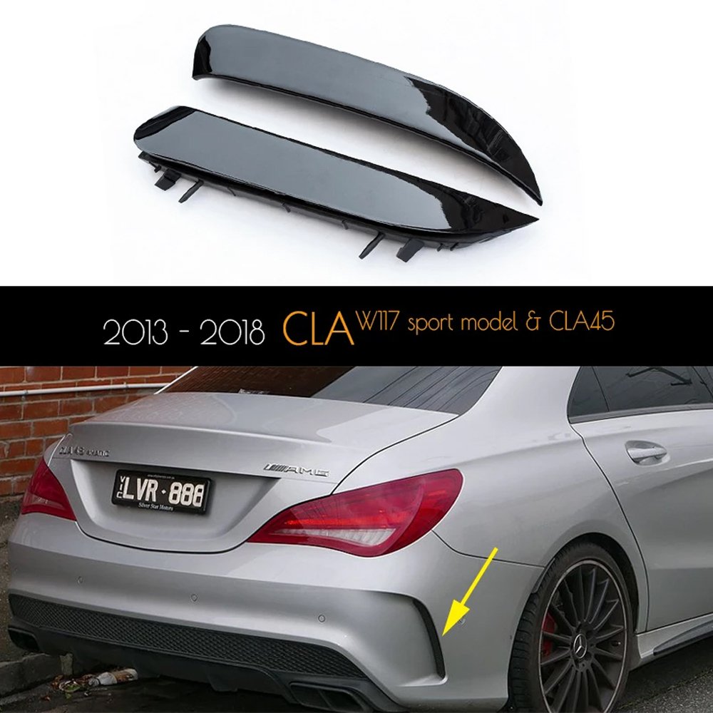 Mercedes W117 Cla Arka Tampon Çıtası Parlak Siyah 2013-2018