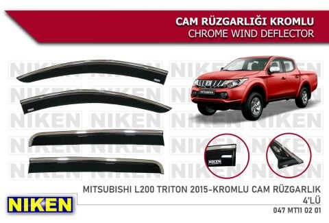 Mitsubishi L200 Kromlu Cam Rüzgarlığı Niken 2015 Sonrası