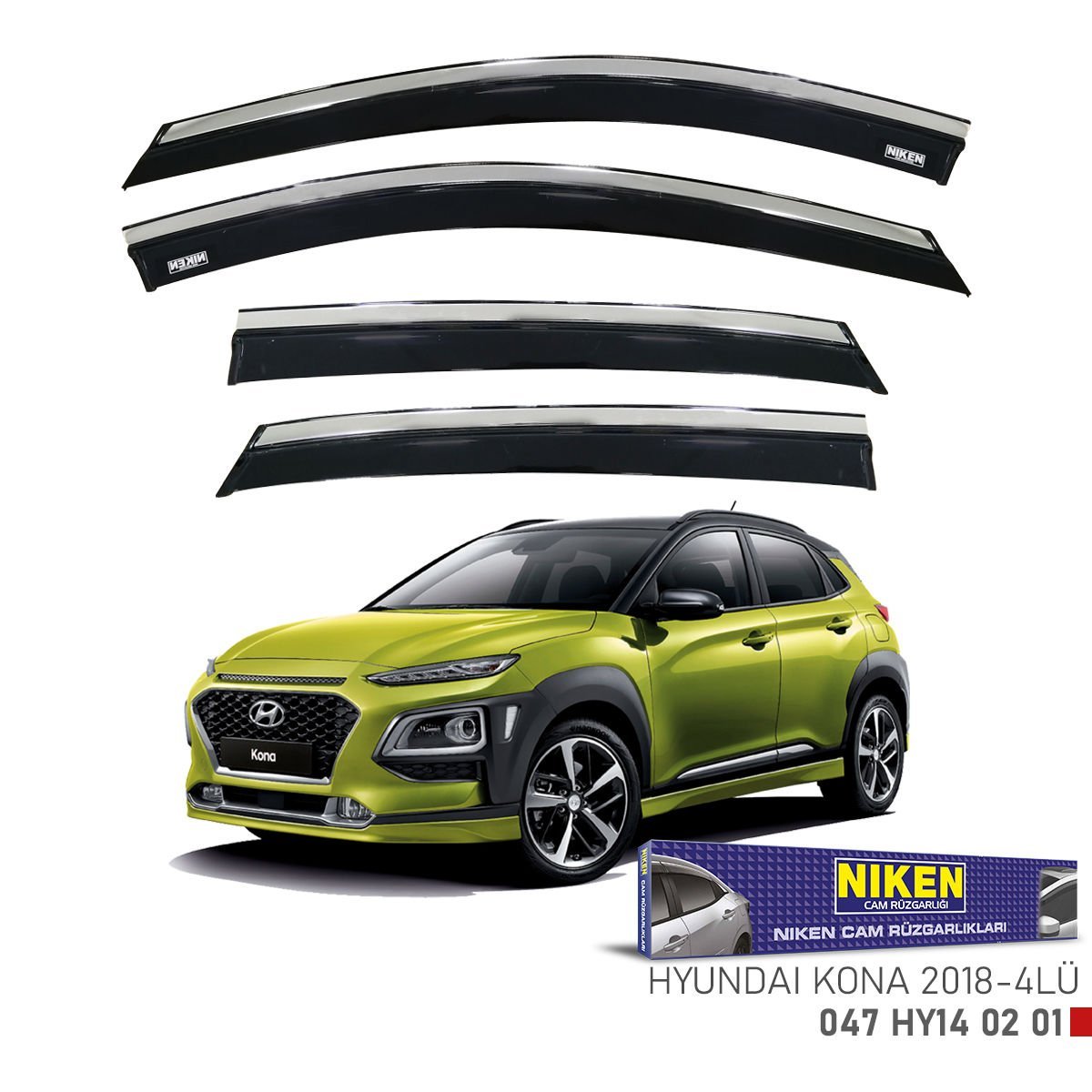 Hyundai Kona Kromlu Cam Rüzgarlığı Niken 2018 Sonrası