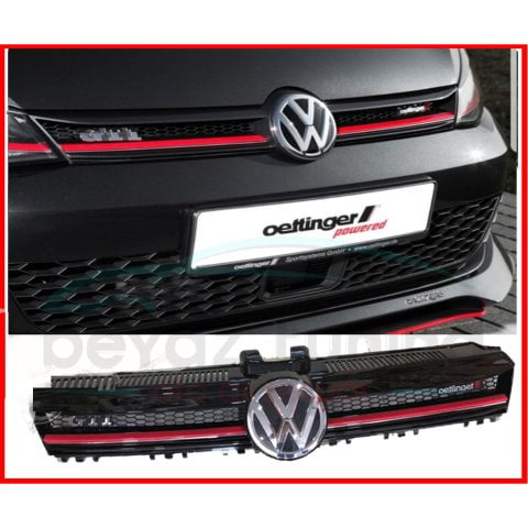Volkswagen Golf 7 Ön Panjur Oettinger Kırmızı Şeritli Siyah