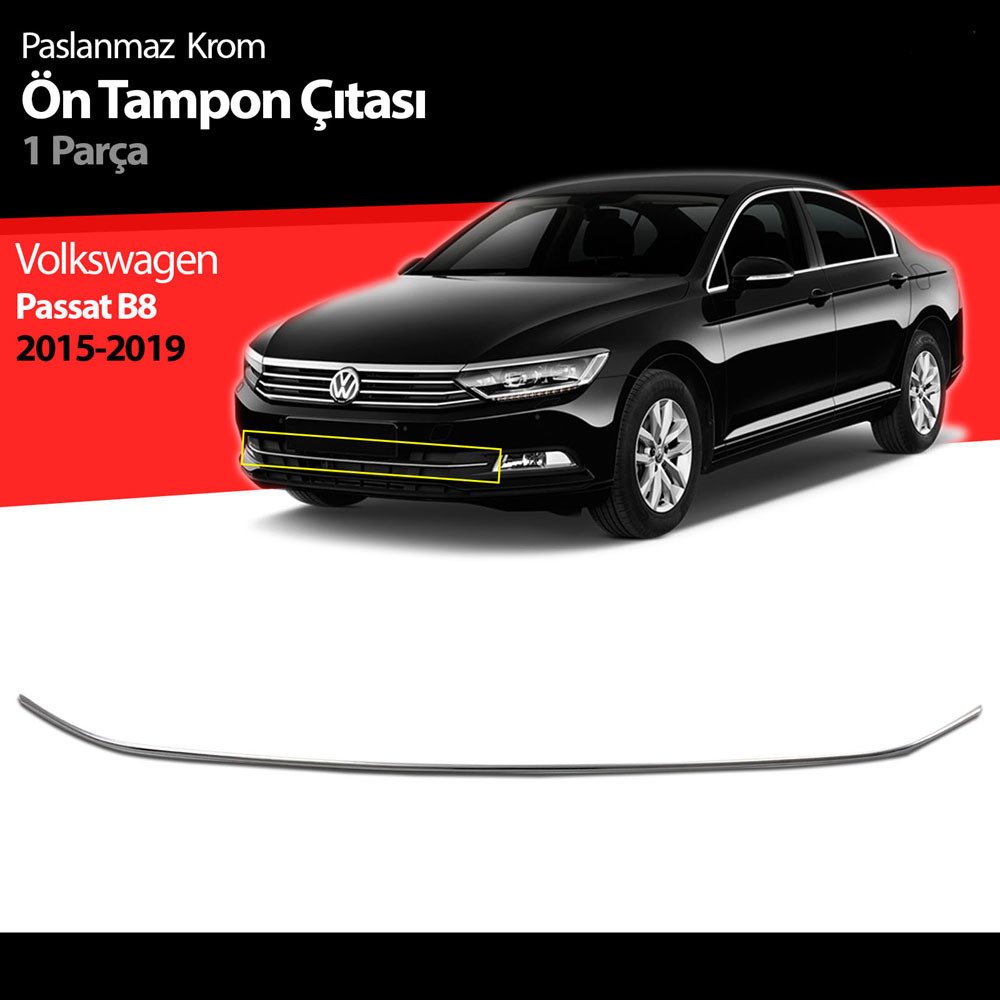 Volkswagen Passat B8 Ön Tampon Alt Çitası Krom Nikelajı 2015-2019