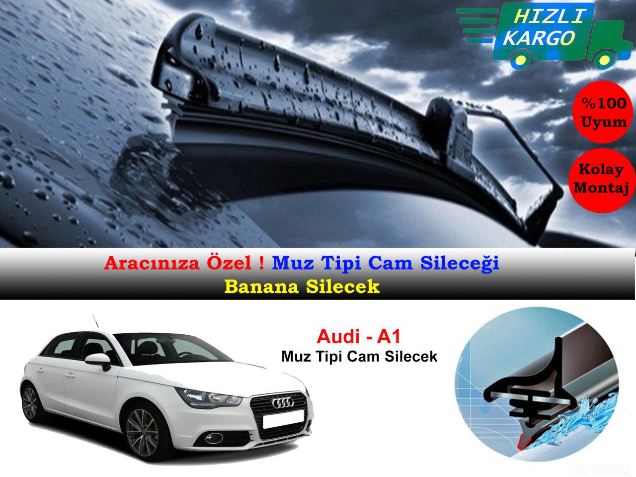 Audi A1 Muz Silecek Takımı