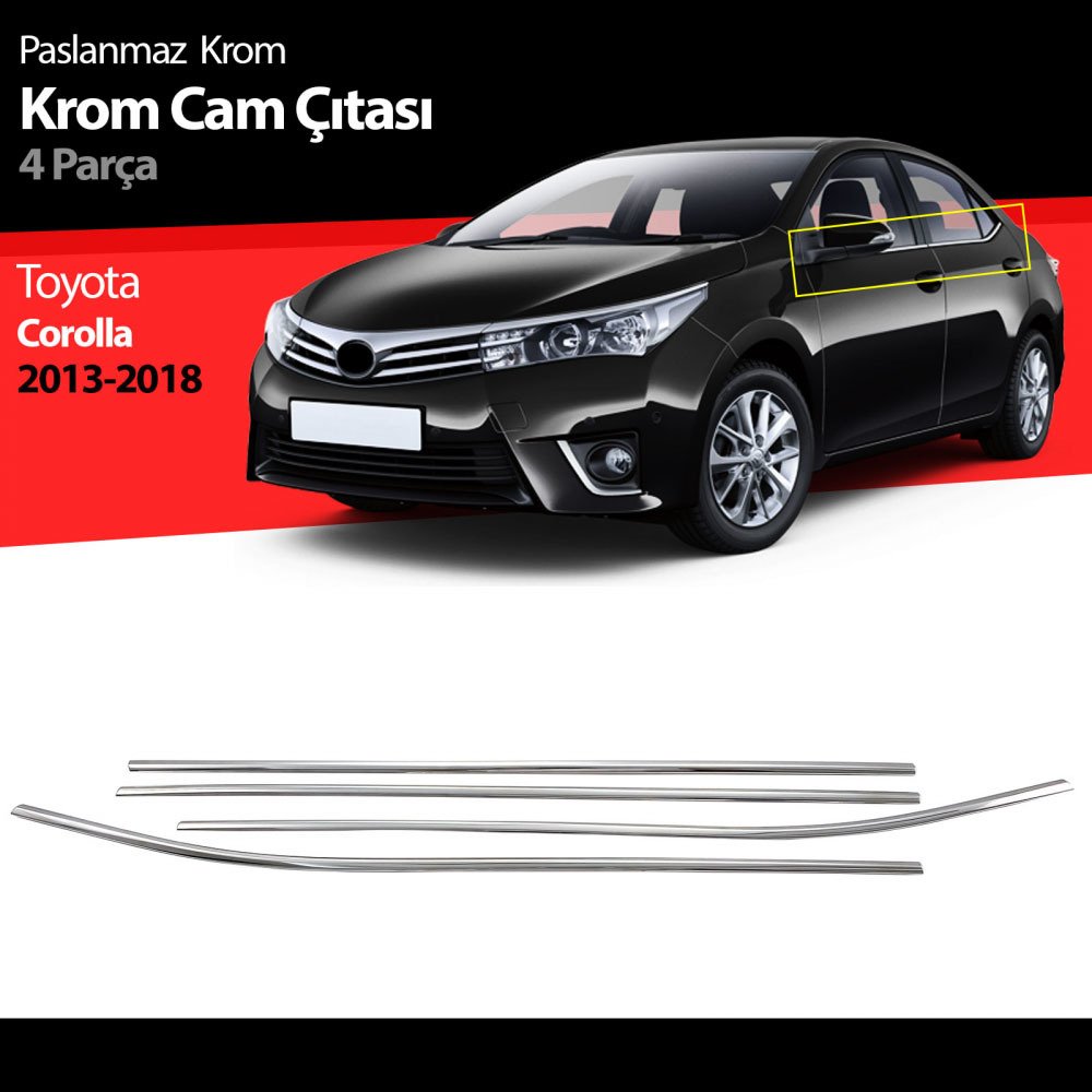 Toyota Corolla Alt Cam Çıtası Kromu Nikelajı 2013-2018