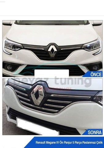 Renault Megane 4 Ön Panjur Krom Nikelajı  2016-2019 Arası