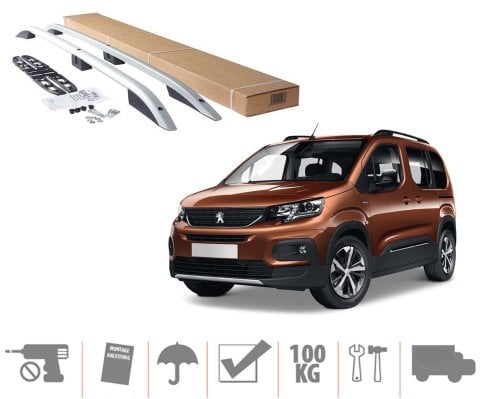 Toyota Proace City Üst Port Bagaj Tavan Çıtası Alüminyum Gri