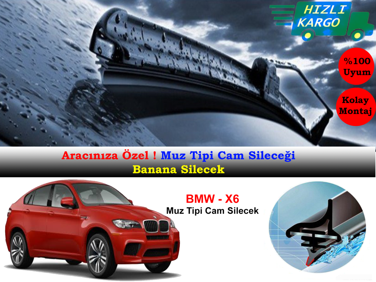 Bmw X6 E71 2013-2014 Muz Silecek Takımı