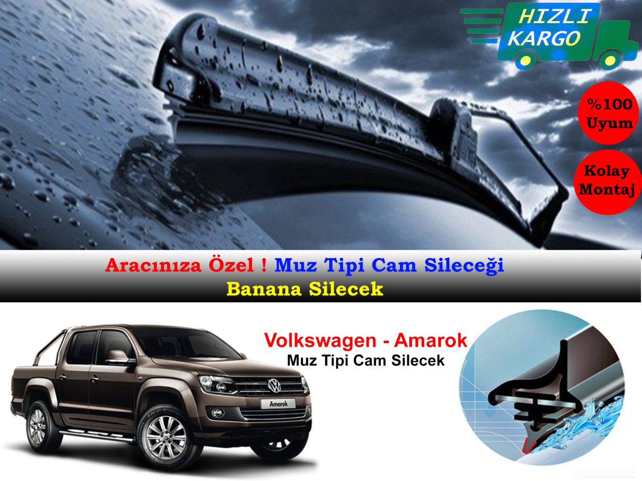 Volkswagen Amarok 2013-2019 Muz Silecek Takımı