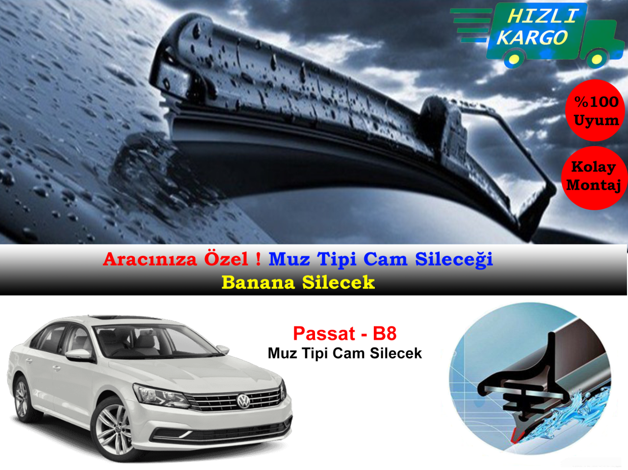 Volkswagen Passat B8 Muz Silecek Takımı 2015 Sonrası