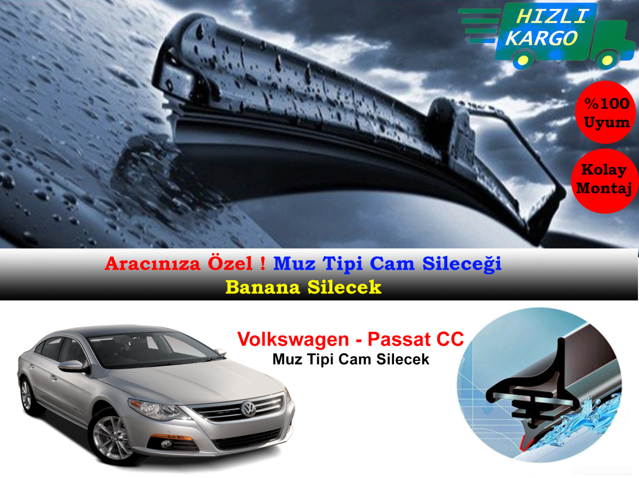 Volkswagen Passat CC 2008-2011  Muz Silecek Takımı