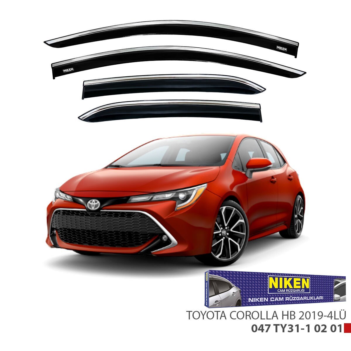 Toyota Corolla HB Kromlu Cam Rüzgarlığı Niken 2019 Sonrası