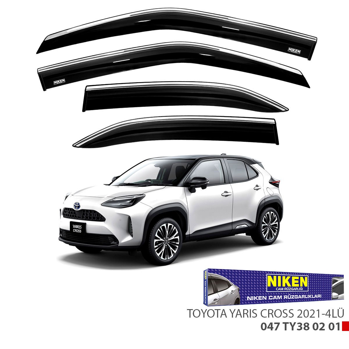 Toyota Yaris Cross Kromlu Cam Rüzgarlığı Niken 2021 Sonrası