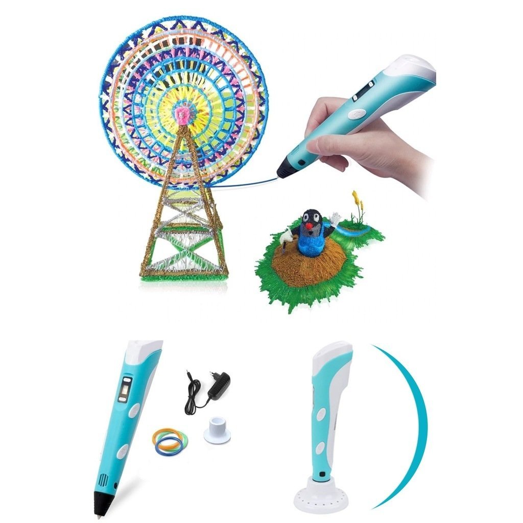 3D Pen Baskı Kalemi - Full Set - Mavi