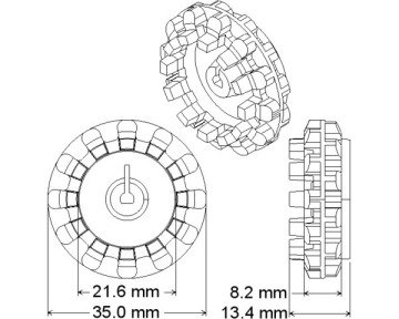 İkili Beyaz Tekerlek 42x19mm