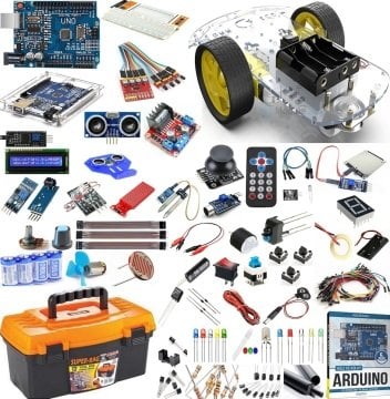 Arduino Uno Full Başlangıç Seti 2WD Robot Araba 113 Parça 377 Adet