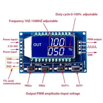 1Hz-150Khz Lcd Ekranlı Sinyal Jeneratör Modülü XY-LPWM