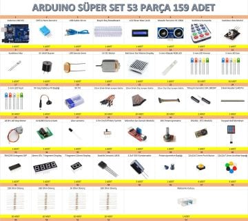Arduino Süper Set 45 Parça 159 Adet