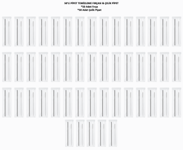 Steltech Cup 100 Parça 50'li Paket - 50 Adet Paslanmaz Çelik Metal Pipet ve 50 Adet Pipet Temizleme Fırçası